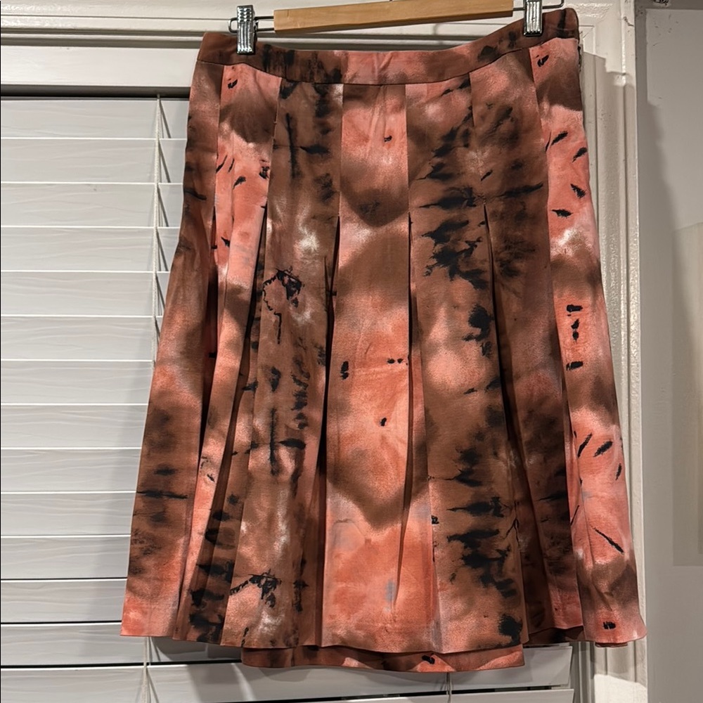 Zara Basic Pleated Skirt - Pink and Brown